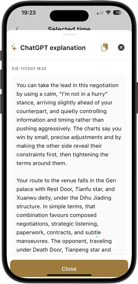 Qimen Dunjia AI Strategic Advice - Negotiation tactics from chart analysis