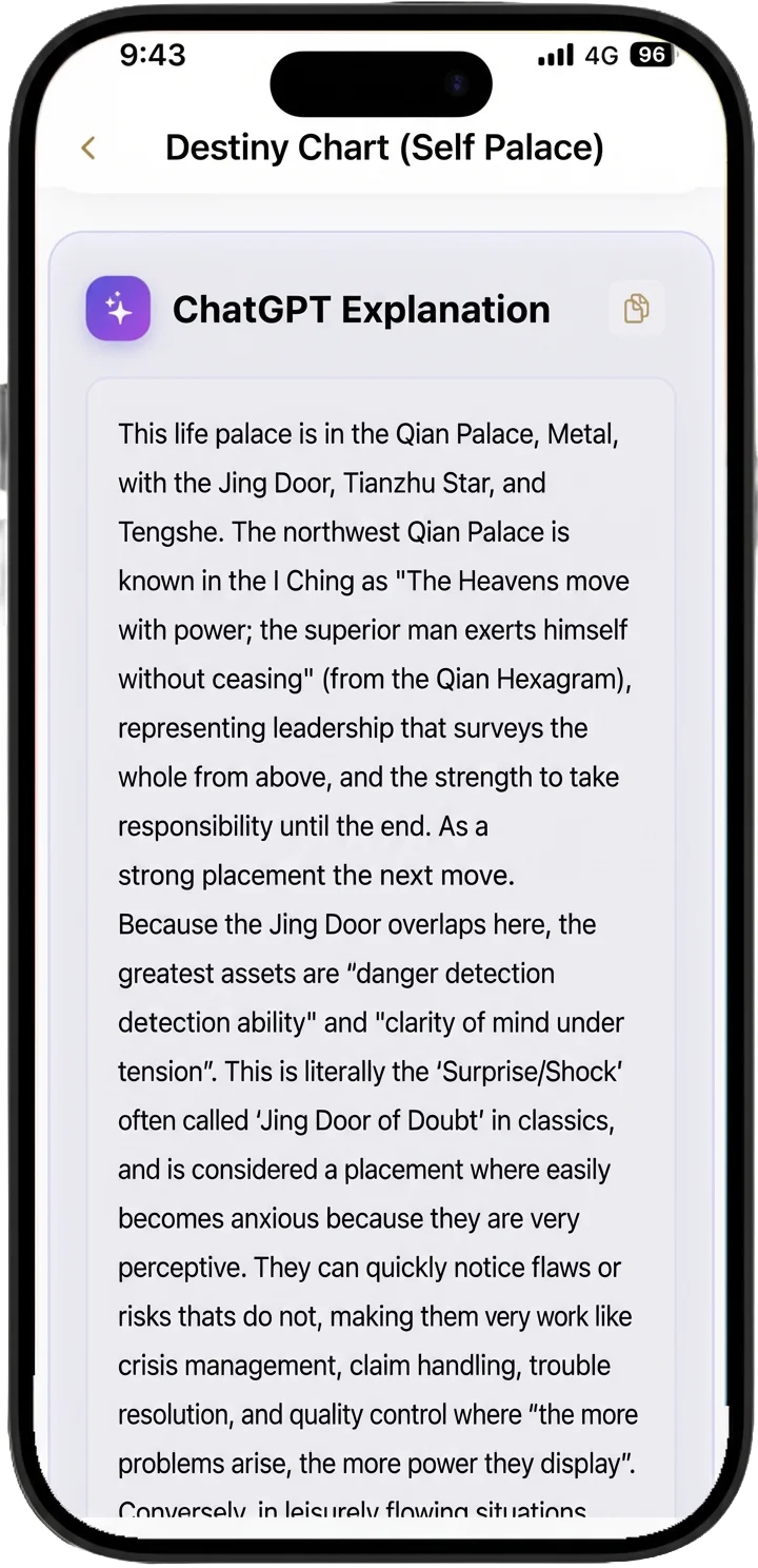 Destiny Chart Settings Screen